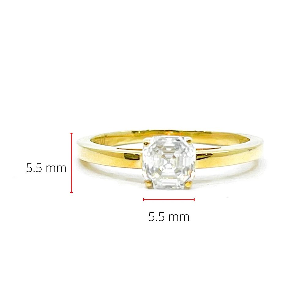 10K Yellow Gold Moissanite 1.00cttw Engagement Ring