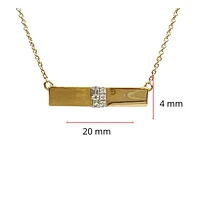 14K Yellow Gold 0.06cttw Diamond Bar Pendant, 18"