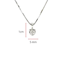 18K Palladium & White Gold 0.20cttw Diamond Solitaire Mezza Luna Pendant, 18"