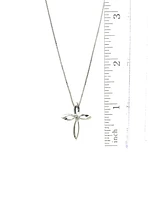 Diamond Cross Silver Necklace