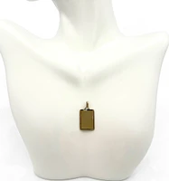 10K Yellow Gold Diamond Cut Engravable Plate Charm