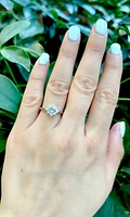 10K White Gold 0.45cttw Aquamarine and 0.176cttw Diamond Ring