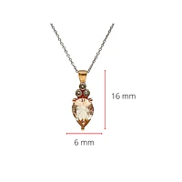 10K Rose Gold 8x6mm Pear Cut Morganite and Diamond Pendant, 18"