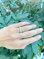 14K White Gold 0.75cttw Diamond Anniversary Claw Set Ring / Band, size 6.5