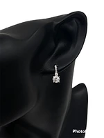 925 Sterling Silver 5.5mm Cubic Zirconia Earrings - 14.5mm x 5.5mm