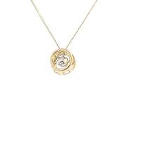 10K Yellow Gold 0.10cttw Diamond Pulse Pendant, 18"