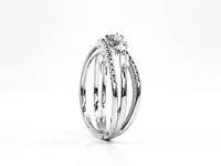 14K White Gold 0.44cttw Baguette and Round Diamond Ring, Size 6.75
