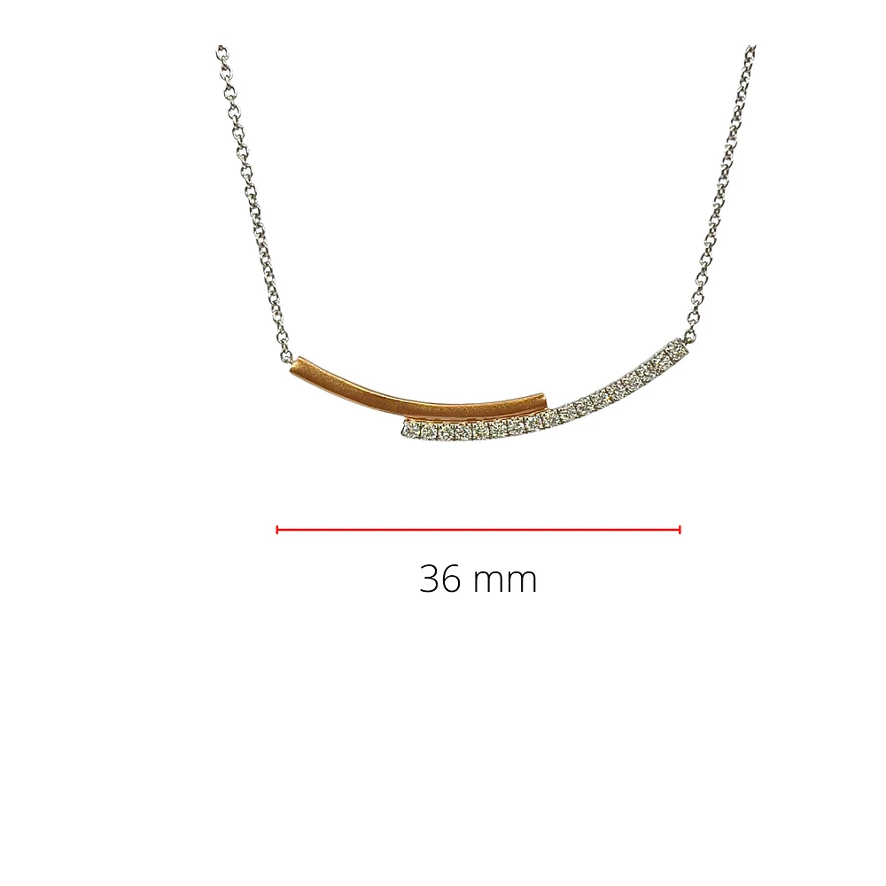 14K White & Rose Gold 0.20cttw Diamond Pendant, 18"