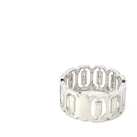 14K White Gold 0.39cttw Diamond Round and Baguette Cut Ring