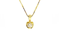 14K White Gold 0.20cttw Canadian Diamond Mezza Luna Necklace