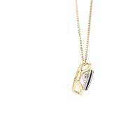10K Yellow Gold 0.27cttw Diamond Pulse Pendant, 18"
