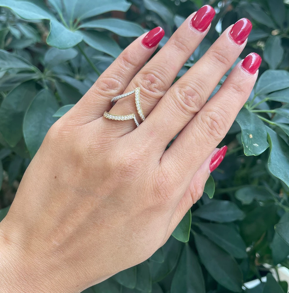 14K 2 Tone Gold 0.47cttw Diamond Ring, size 6