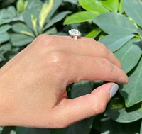 14K White Gold 1.66cttw Diamond Halo Engagement Ring, size 6