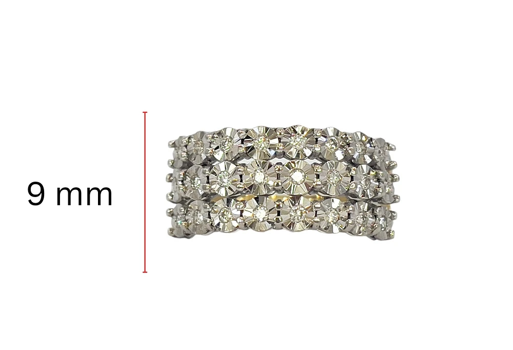 10K 2 Tone Gold 0.25cttw Diamond Ilusion Set Ring - / 4.5