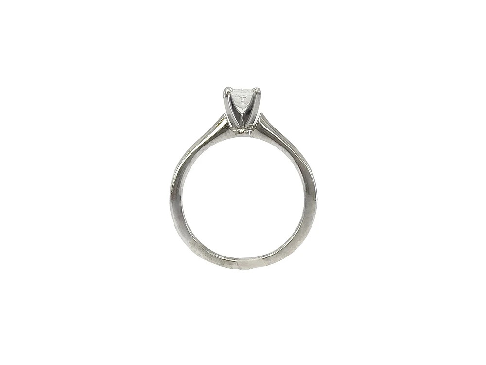 14k White Gold 0.45Cttw Lab Grown Princess Cut Diamond Engagement Ring - /