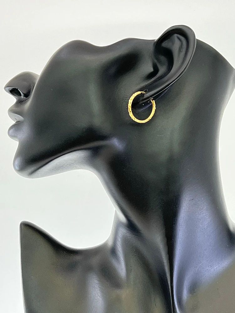 10K Yellow Gold 22mm Sleeper/Keeper/Hoop Earrings