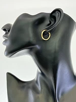 10K Yellow Gold 22mm Sleeper/Keeper/Hoop Earrings