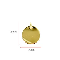 10K Yellow Gold Disc Charm,15MM