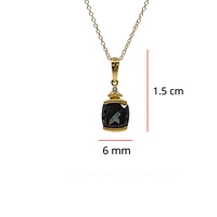 10K Yellow Gold 1.00cttw Created Alexandrite and 0.01cttw Diamond Necklace, 18"