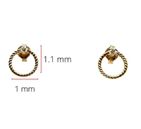 10K Yellow Gold Diamond Circle / Infinity Earrings 0.10cttw
