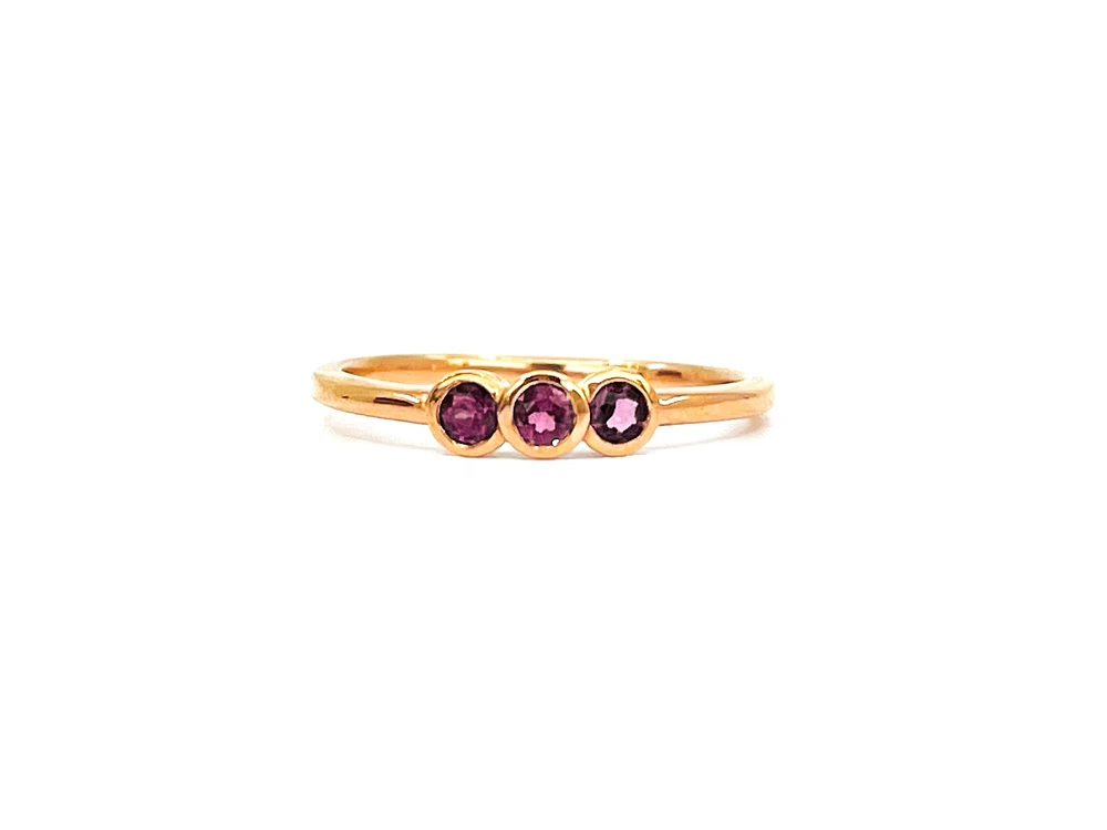 10K Rose Gold 0.30cttw Genuine Rhodalite Garnet Ring, size 6.5