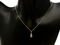 10K Rose Gold 0.40cttw Morganite & 0.03cttw Diamond Pendant, 18"