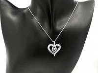 Sterling Silver 0.142cttw Canadian Diamond Heart Infinity Necklace, 18"