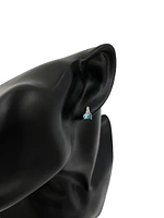 10K White Gold 1.20cttw Genuine Blue Topaz and 0.02cttw Diamond Earrings