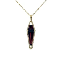 14K Yellow Gold 1.85cttw Garnet and 0.21cttw Diamond Necklace - 18 Inches