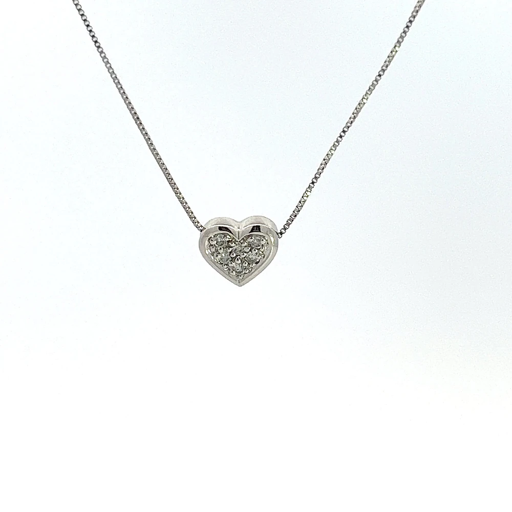 10K White Gold 0.05cttw Diamond Pendant
