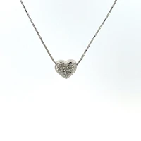 10K White Gold 0.05cttw Diamond Pendant