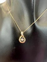 10K Yellow Gold 0.05 cttw Diamond Pulse Pendant