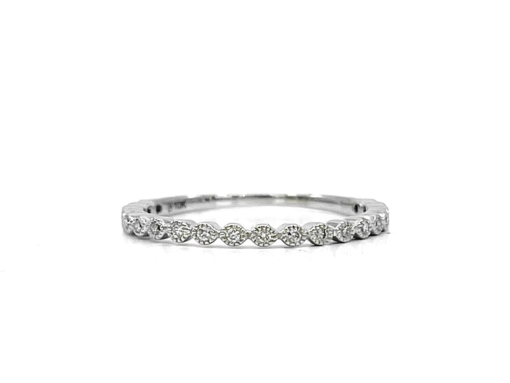 10K White Gold 0.10cttw Diamond Ring, size 6.5