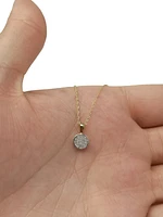 10K White & Yellow Gold 0.10cttw Diamond Pendant, 18"