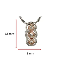 14K White & Rose Gold 0.43cttw Diamond Pendant, 18"