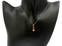 10K White and Rose Gold 0.30cttw Diamond Pendant,  18"