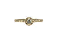 10K Yellow Gold 0.10cttw Aquamarine Ring, size 7