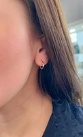 10K Gold 0.04cttw Diamond Hoop / Huggie / Hinged Earring