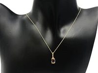 10K Yellow Gold 1.00cttw Created Alexandrite and 0.01cttw Diamond Necklace, 18"