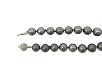14K White Gold 9-12.3mm Tahitian Pearl Strand - 18"