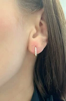 10K Yellow Gold 0.15cttw Diamond Hoop Hinged Huggie Earrings