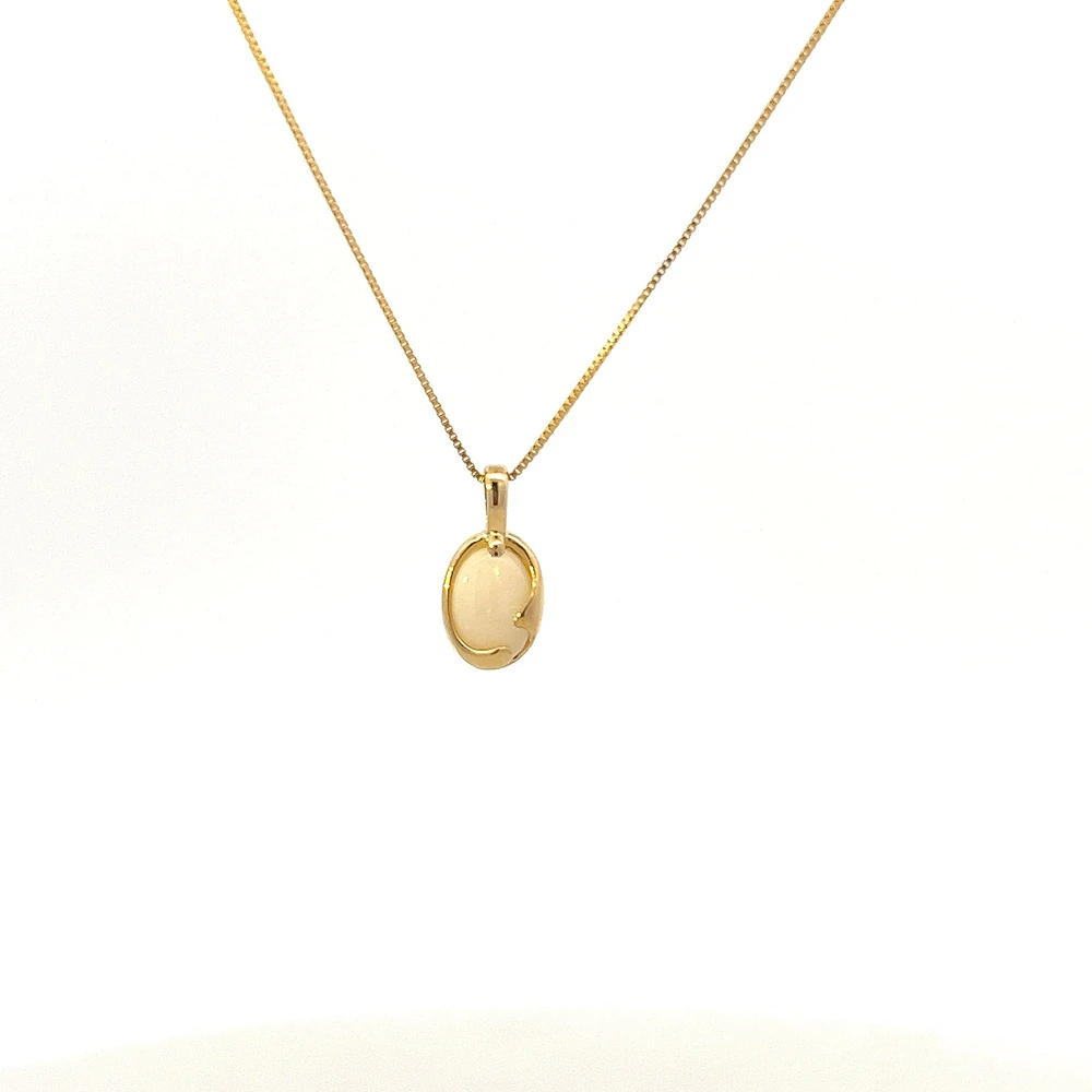 10K Yellow Gold Genuine Opal Pendant