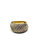 10K Yellow Gold 0.50cttw Round Cut Diamond Statement Ring, size 6.5