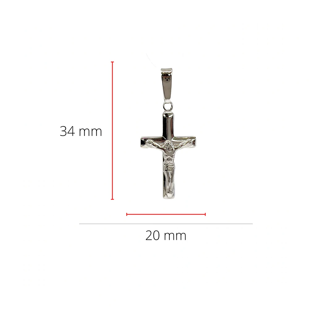 925 Sterling Silver 33mm x 20mm Hollow Crucifix Cross Charm - Large