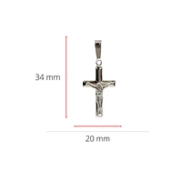 925 Sterling Silver 33mm x 20mm Hollow Crucifix Cross Charm - Large