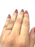 Two-Tone White/Rose Gold and Diamond Ring