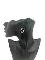 10K Two Tone Gold 24mm Earrings