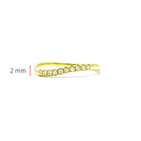 10K Yellow Gold Diamond 0.10cttw Round Cut Band, 6.5