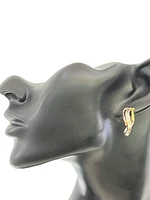 10K Tri Tone Gold 23mm Earrings