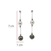 14K Gold South Sea and Tahitian Pearl Earrings with Butterfly Backs